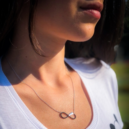 Colier argint 925 rodiat cu infinit, inimioare si zirconii - Infinite You CTU0040 [1]